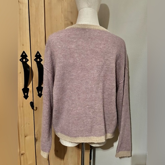 Free People Alpaca Wool Grandpa Crewneck Sweater Long Sleeve Top - Picture 6 of 6